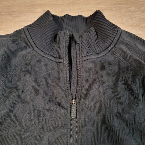 Lululemon Rest Less Half Zip Size 6 Seamless Running Base Layer Black Textured - Picture 3 of 6